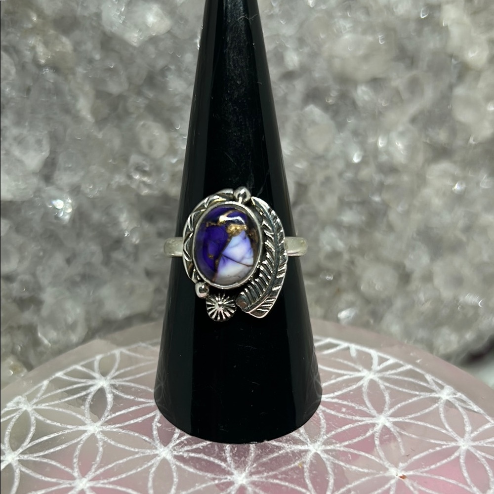 Purple Copper Turquoise Southwestern style ring 925